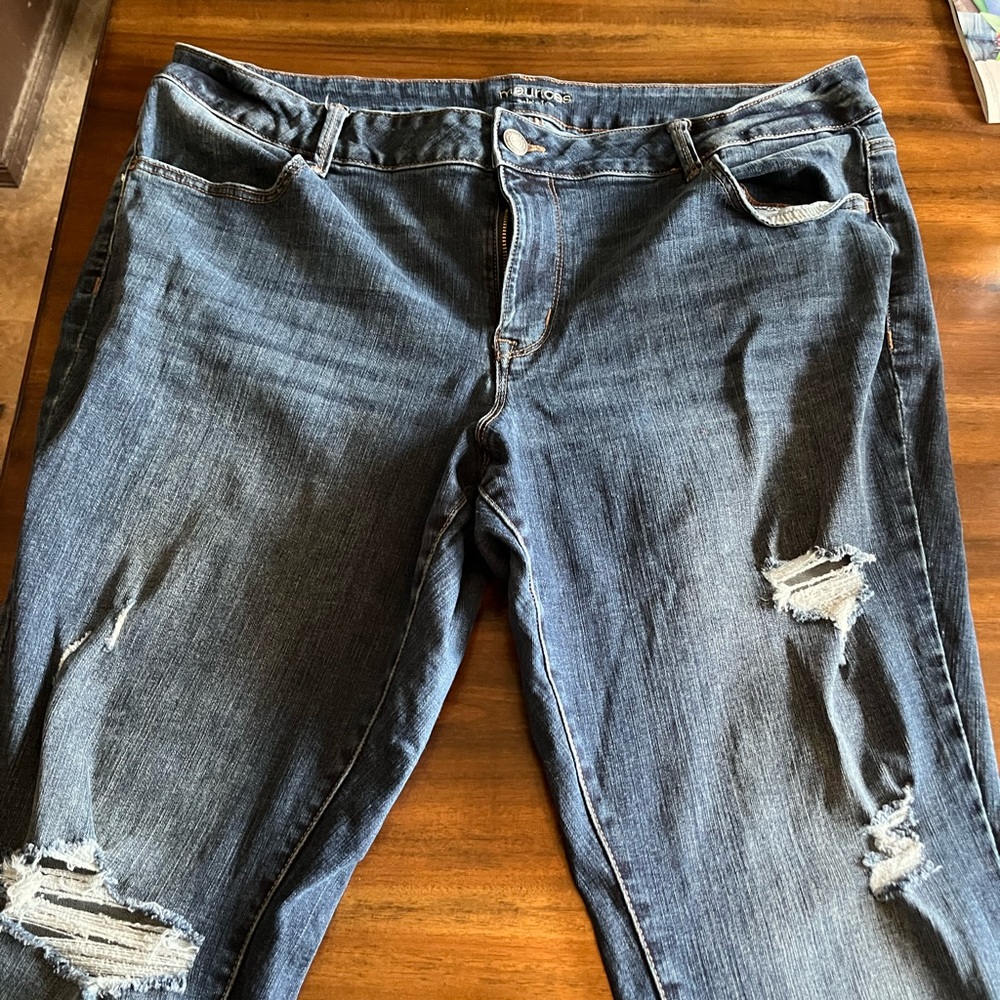 Maurice’s ripped skinny jeans